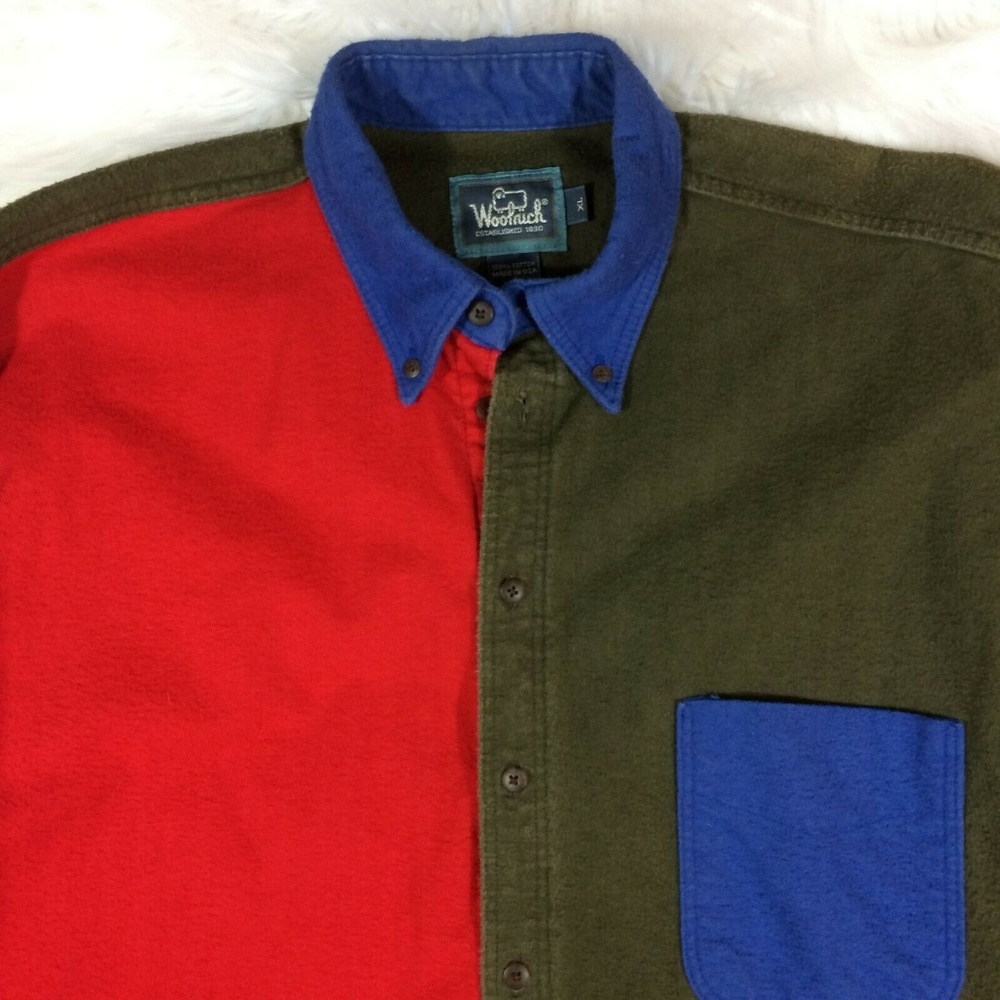 Woolrich Color Block Flannel Button Front Shirt - image 2